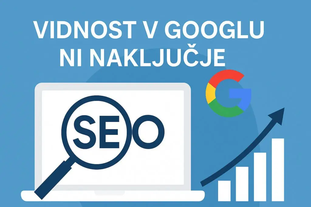 SEO strategija in vidnost na Google – grafični prikaz rasti in iskalnika – SEO Preskok